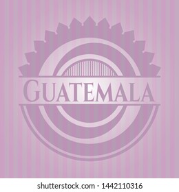 Guatemala badge with pink background. Vector Illustration. Detailed.