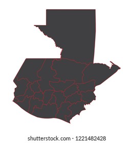 Guatemala black map on white background vector