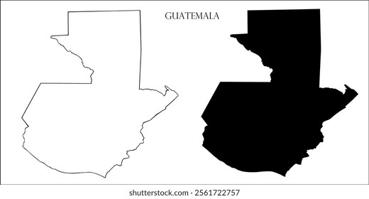 Guatemala Blank Map, Guatemala Map Outline Vector Images