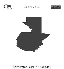 Guatemala Blank Vector Map Isolated on White Background. High-Detailed Black Silhouette Map of Guatemala.