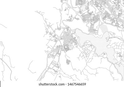 Amatitlán, Guatemala, Guatemala, bright outlined vector map with bigger and minor roads and streets created for infographic backgrounds.
