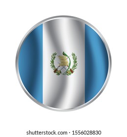 Guatemala button flag, Guatemala Flag Button, News Concept Badge, 3d illustration on white background