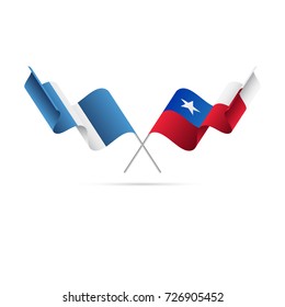 Guatemala and Chile flags. Vector illustration.