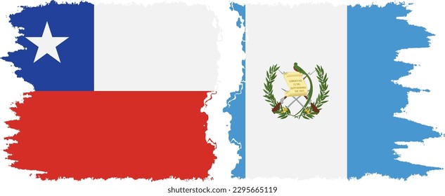 Verbindung Guatemala-Chile mit Grunge-Flaggen, Vektorgrafik