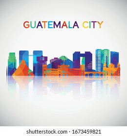 Guatemala city skyline silhouette in colorful geometric style. Symbol for your design. Vector illustration.