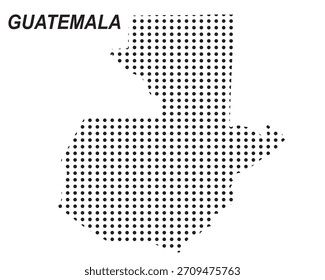 Vector de mapa de puntos de Guatemala, silueta geométrica digital, Plantilla de infografía, concepto de Tecnología de escala de puntos, América Central Country EPS