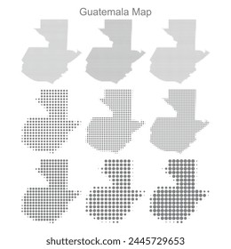 Guatemala Dotted map in different dot sizes