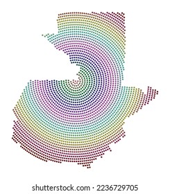 Guatemala gepunktete Karte. Digitale Form von Guatemala. Das technische Symbol des Landes mit gestuften Punkten. Authentische Vektorgrafik.