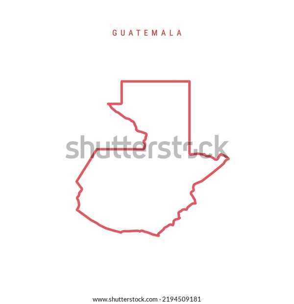 Guatemala Editable Outline Map Guatemalan Red Stock Vector Royalty   Guatemala Editable Outline Map Guatemalan 600w 2194509181 