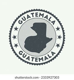 emblema de Guatemala. Sello de campo con forma de Guatemala, aislamientos y texto redondo. Señal atractiva. Ilustración vectorial vibrante.