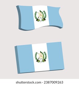 Guatemala Flag 3d shape vector illustration