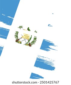 Guatemala flag brush paint textured isolated on png or transparent background. vector illustration  