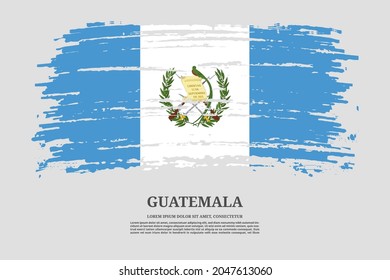 Guatemala flag with brush stroke effect and information text poster, vector background