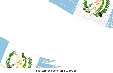 Bandeira da Guatemala com efeito de traçado de pincel, traçado de pincel Grunge. Design de bandeira de pintura aquarela.
