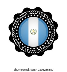Guatemala flag button. Made in Guatemala label