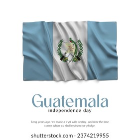 Guatemala Flag, Celebrating Independence Day. Abstract waving flag on white background Country Flag.