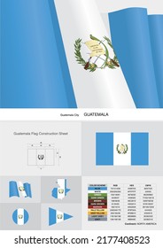 guatemala flag consruction sheet vector