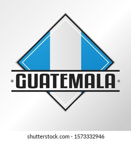 Guatemala Flag Emblema. Vector Design National. Illustration Country Symbol. Insignia Banner Logo.