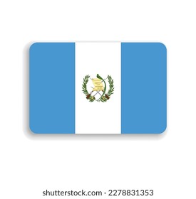 Guatemala flag - flat vector rectangle with rounded corners and dropped shadow.