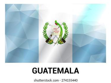 Guatemala Flag, geometric polygonal shapes. Vector illustration.