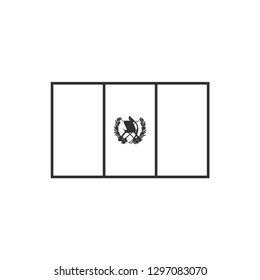 Guatemala flag icon in black outline flat design. Independence day or National day holiday concept.