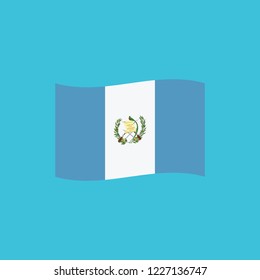 Guatemala flag icon in flat design. Independence day or National day holiday concept.