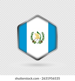 Guatemala Flag Icon in Hexagon Shape.
