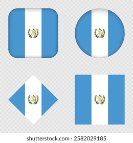 Guatemala Flag Icons Pack. Vector illustration.