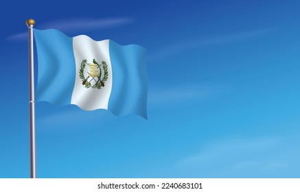 Bandera de Guatemala para la Ilustración de vectores del Día de la Independencia