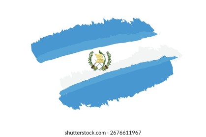 Guatemala flag inspired brush stroke design vector on transparent background.