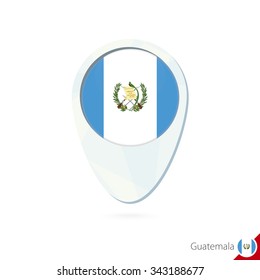 Guatemala flag location map pin icon on white background. Vector Illustration.