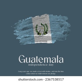 Bandera de Guatemala hecha con un vector de pincel brillante, celebrando el Día de la Independencia de Guatemala.