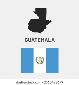 Bandeira da Guatemala e ilustração do mapa