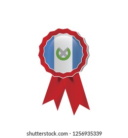 Guatemala flag medal vector design.  Realistic 3D red color