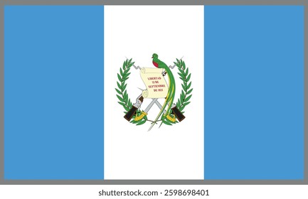 Guatemala flag, Guatemala national flag. Vector.