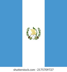 Guatemala flag, official colors. Vector illustration.