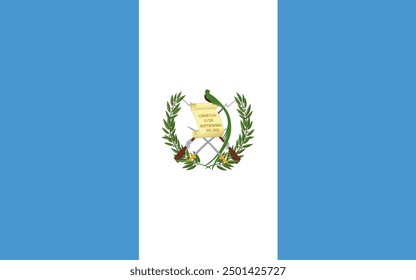 Guatemala flag official isolated on png or transparent background vector illustration.  