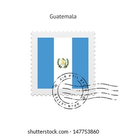 Guatemala Flag Postage Stamp on white background. Vector illustration.