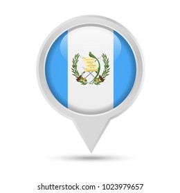 Guatemala Flag Round Pin Vector Icon - Illustration