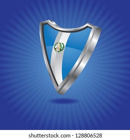 Guatemala Flag Shield EPS 8 vector, grouped for easy editing. No open shapes or paths.