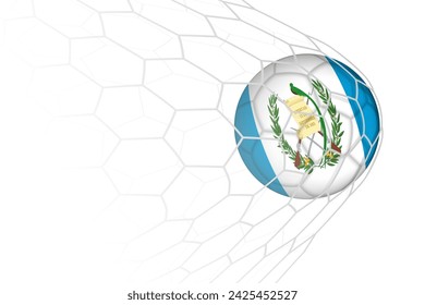 Guatemala flag soccer ball in net. Vector sport illustration.