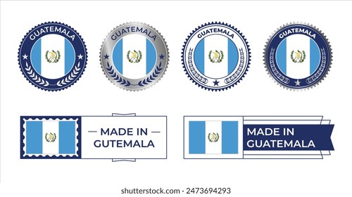 Guatemala Flag Stamp. Made in Stamp Isolated in White Background. Symbol, Vector, Icon, Illustration.