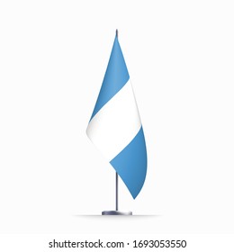 Guatemala flag state symbol isolated on background national banner. Greeting card National Independence Day of the Republic of Guatemala. Illustration banner with realistic state flag.