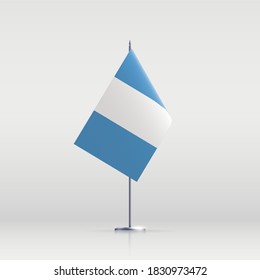 Guatemala flag state symbol isolated on background national banner. Greeting card National Independence Day of the Republic of Guatemala. Illustration banner with realistic state flag.