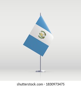 Guatemala Flaggenstaat-Symbol einzeln auf nationalem Hintergrund. Grußkarte Nationaler Unabhängigkeitstag der Republik Guatemala. Illustrationsbanner mit realistischer Staatsflagge.