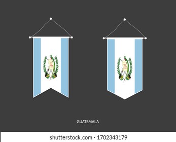 Guatemala Flagge in verschiedenen Formen, Fußballflagge Pennant Vektorillustration, Vektorillustration Illustration.