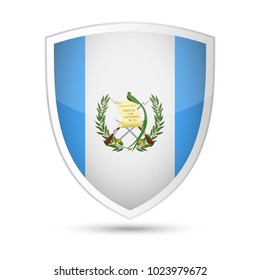 Guatemala Flag Vector Shield Icon - Illustration