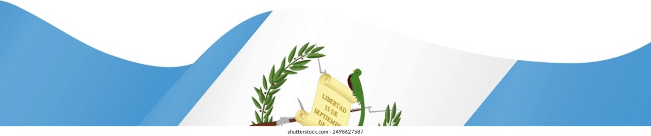 Guatemala flag wave isolated on png or transparent background vector illustration.