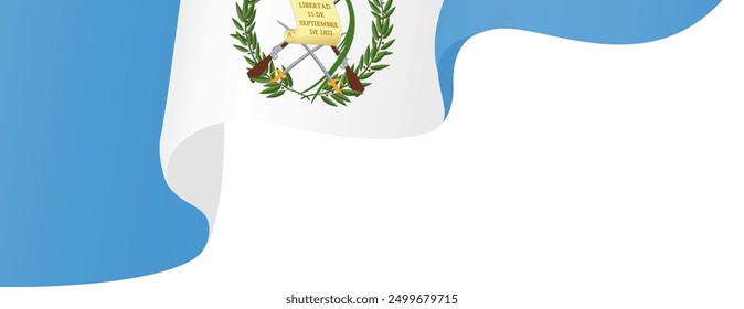 Onda de bandera de Guatemala aislada en png o Ilustración vectorial de fondo transparente.
