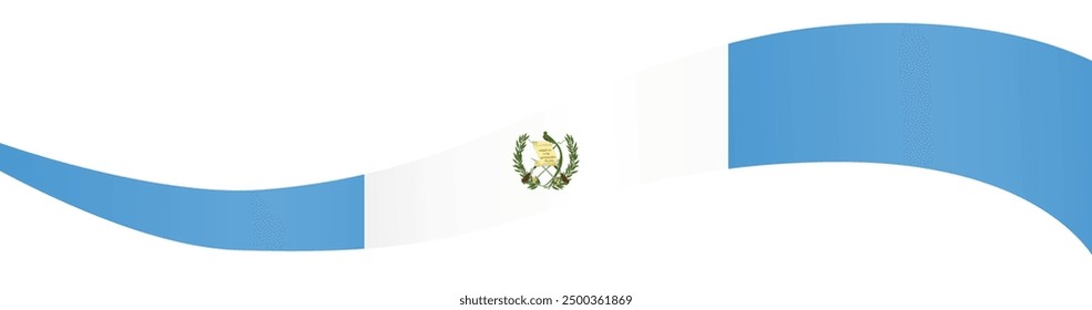 Onda de bandera de Guatemala aislada en png o Ilustración vectorial de fondo transparente.